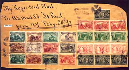 Cover with $5.00 Columbian stamps